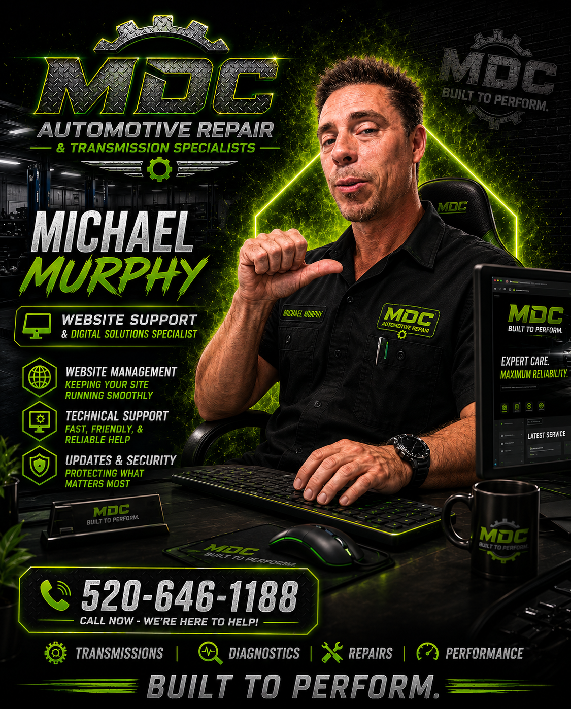 Michael Murphy โ Website Support & Digital Solutions Specialist. Call 520-646-1188.